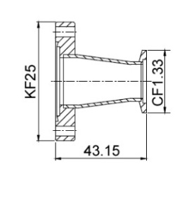    KF25 (NW25)  CF25 (CF2,12"),   304L