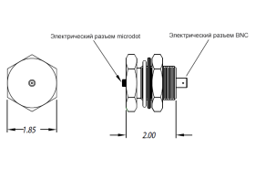 A247 Вакуумный электрический ввод Microdot - BNC, фланец Baseplate 32 мм