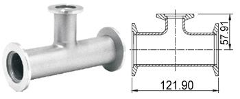 KF40 (NW40 to KF25 (NW25) Flange vacuum conical reducer Stainless steel 304 A988 KF40 (NW40 to KF25 (NW25) Flange vacuum conical reducer Stainless steel 304 A988
