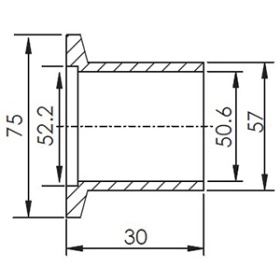 ������ � ��������� (�����������) KF50 (NW50), ����� ��������� 57 ��, ����� 30 ��, ����������� ����� 304L